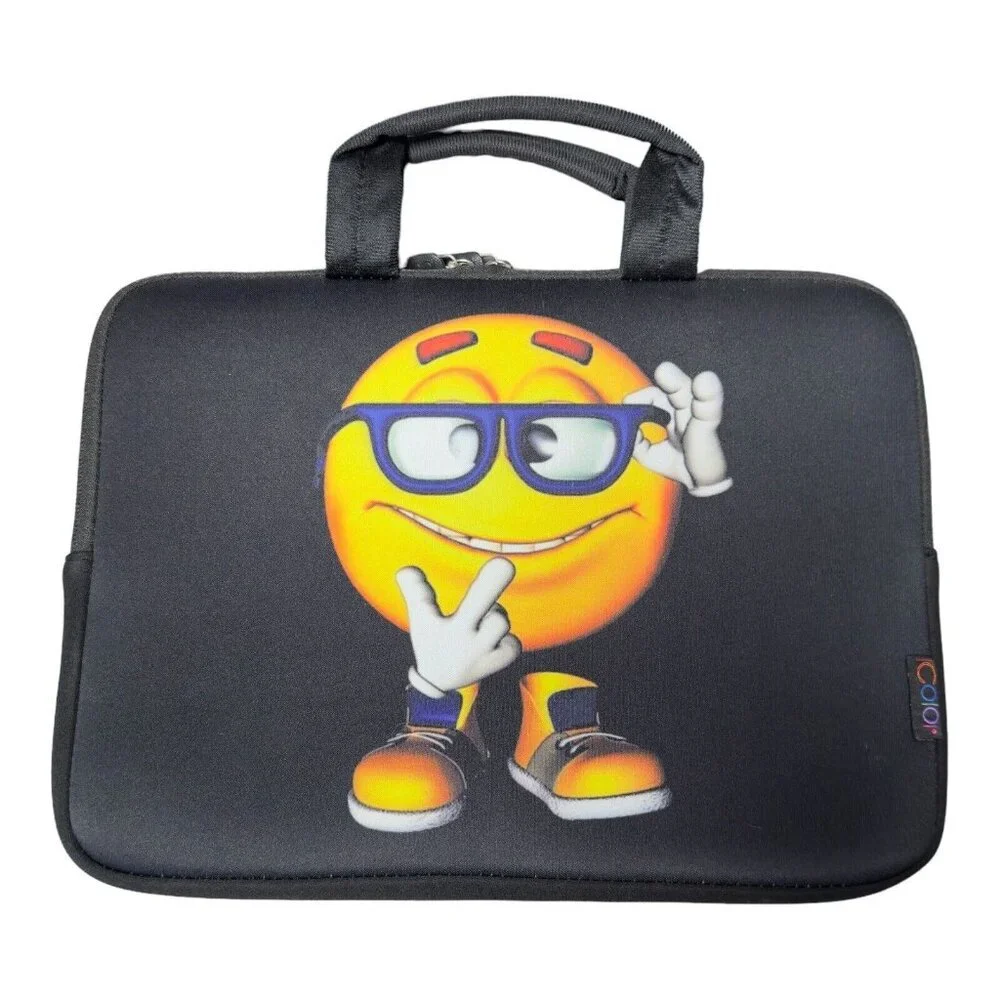 iColor Laptop Neoprene Handle Bag Computer Tablet Protect Case School Emoji Face